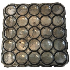 Iron Square Glass Flush Mount or Wall Sconce by Limburg of Germany, 1960s