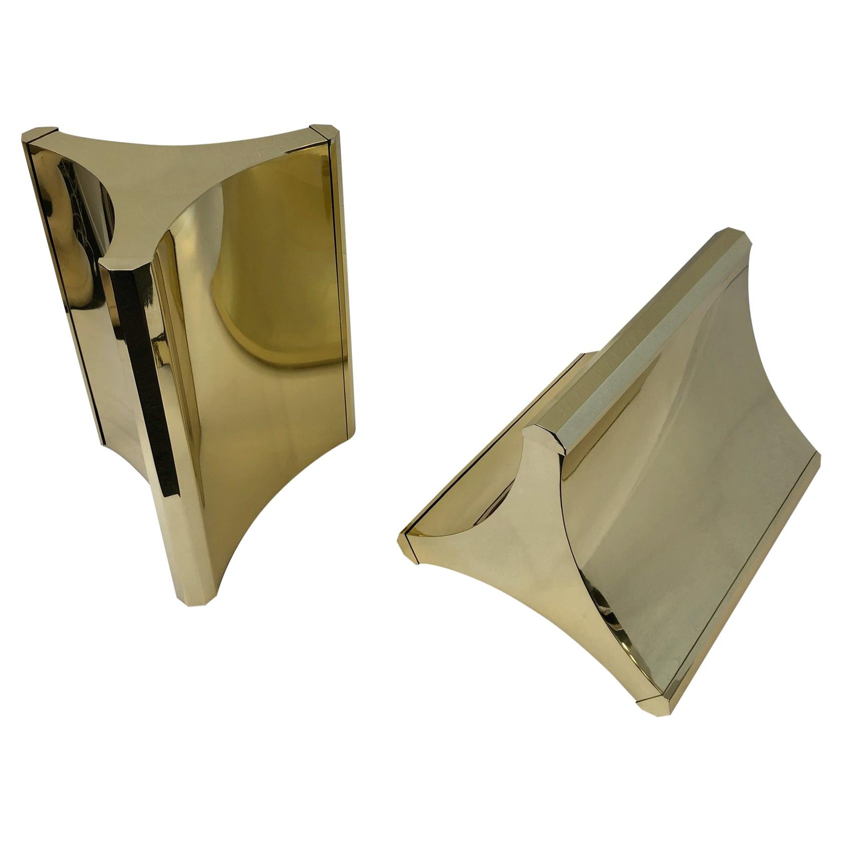Pair of Polished Brass Dining Table Bases by Mastercraft