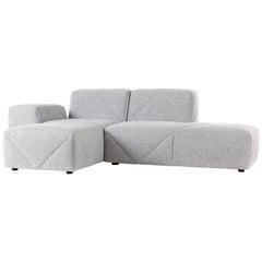 BFF Sofa 2 Piece Sectional Sofa by Marcel Wanders in Vesper Silver Fabric