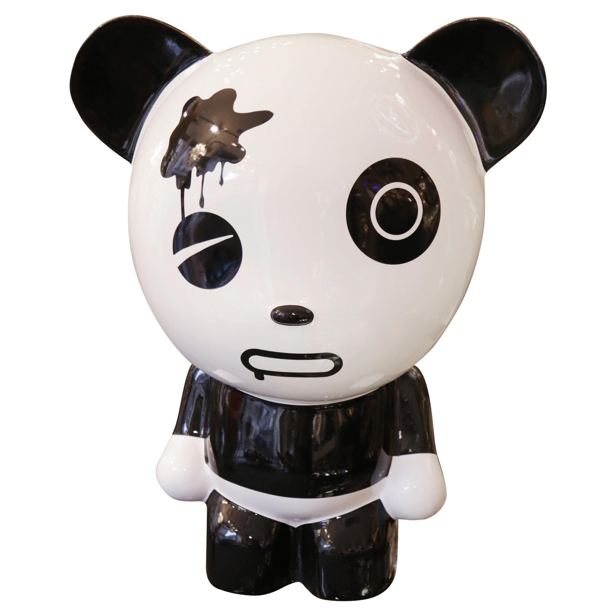 Wounded Panda Sculpture by Jiji