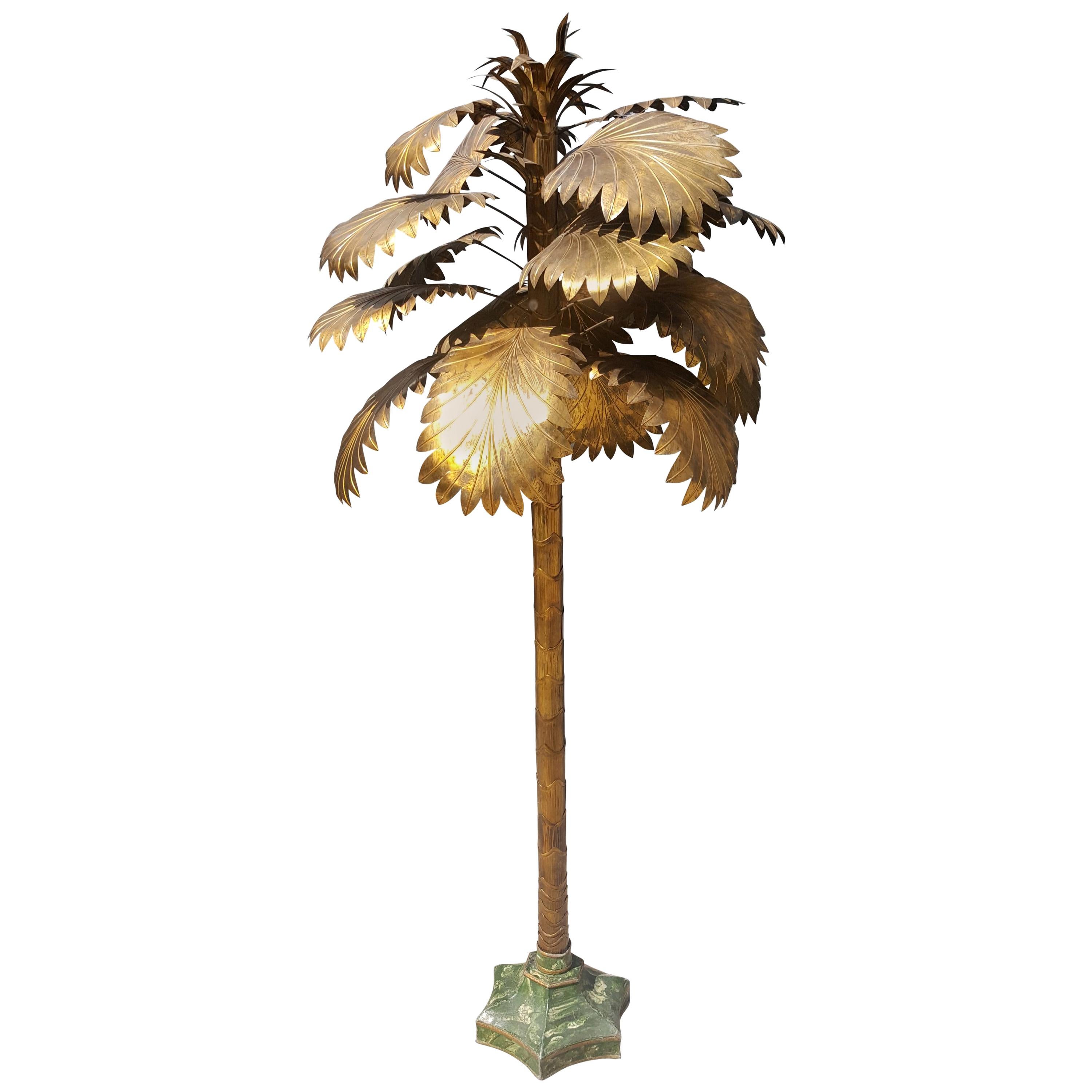 Gold Metal Decorative Palmtree, Midcentury For Sale