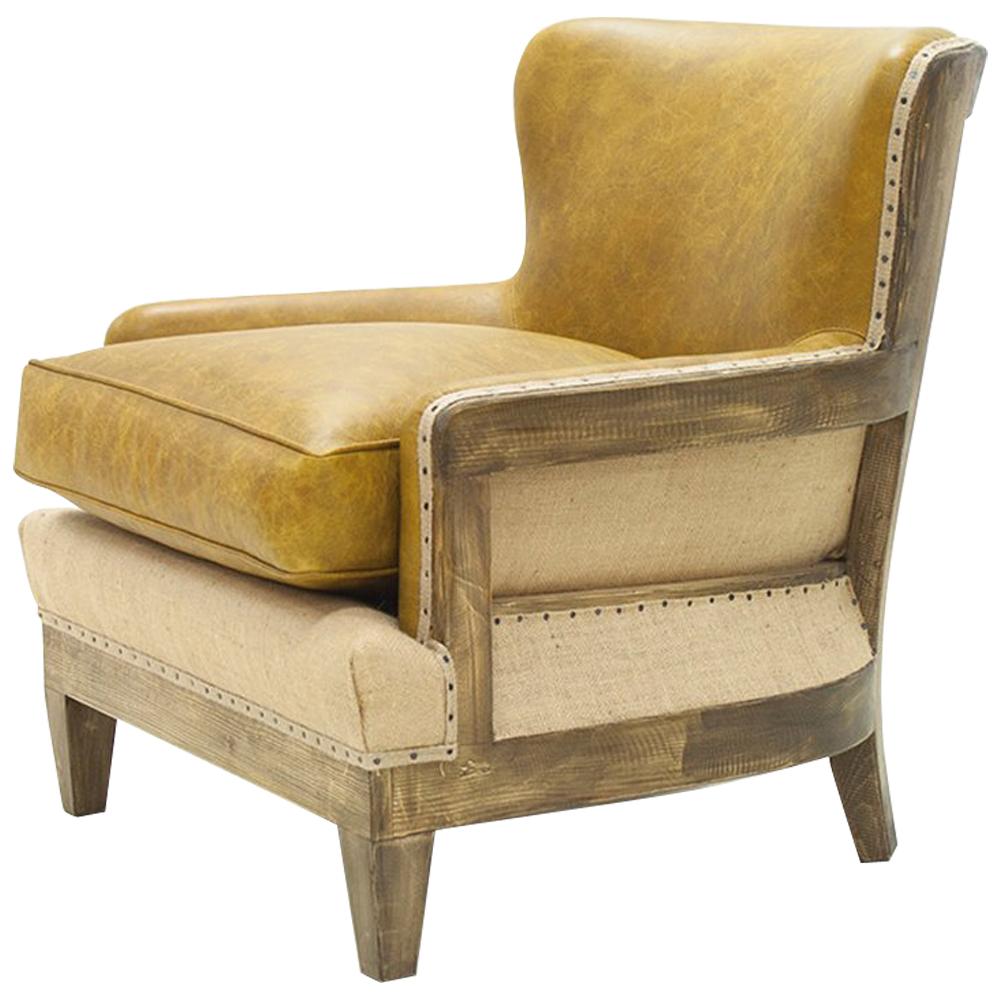 Fauteuil Diesel couleur camel avec cuir véritable camel naturel en vente