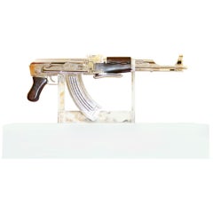AK-47 in Silber Finish Kunstskulptur Demilitarisiert