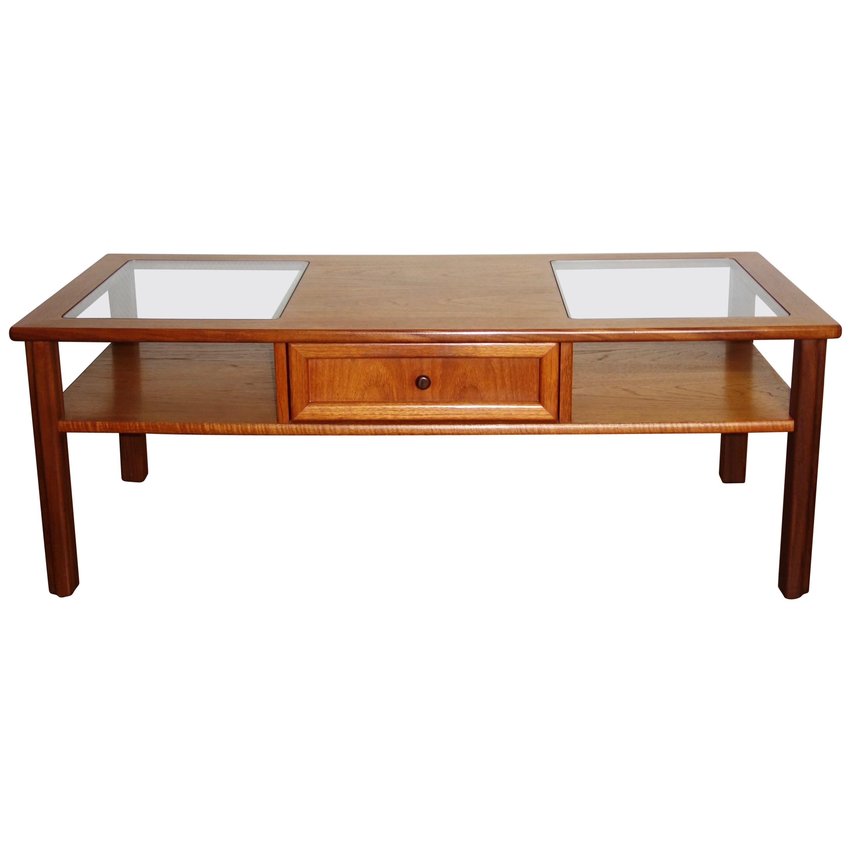 G Plan Teak & Glass Coffee Table, UK 1970s For Sale