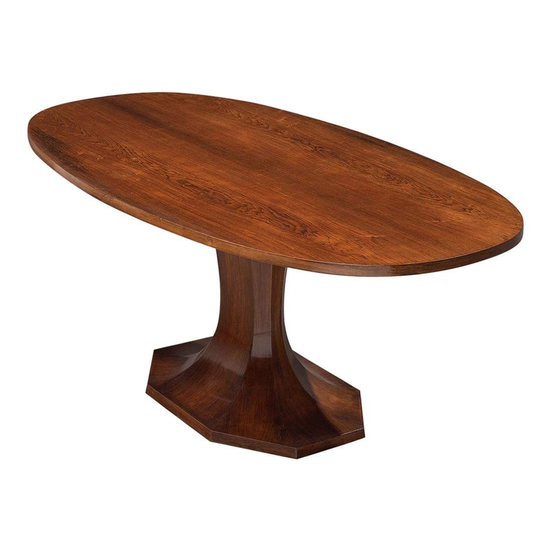 Italian Pedestal Dining Table in Rosewood