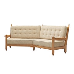 Guillerme & Chambron Covered Sofa in Beige Upholstery