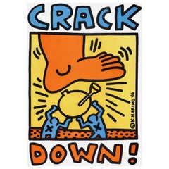 Keith Haring 'Crack Down!' Rare Original 1986 Poster Print on Fine Paper
