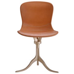 Bespoke Sand Cast Brass Chair in Marron Glacé Leather by P. Tendercool