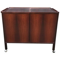 Danish Modern Niels Erik Glasdam Jensen Expanding Rosewood Bar Cart