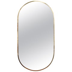Midcentury Italian Wall Mirror with Brass Frame, 'circa 1950s'