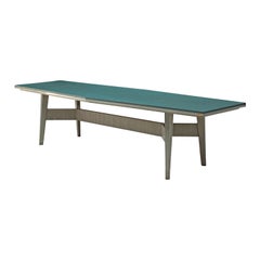 Italian Mobiltecnica Metal Work Table with Leatherette Top