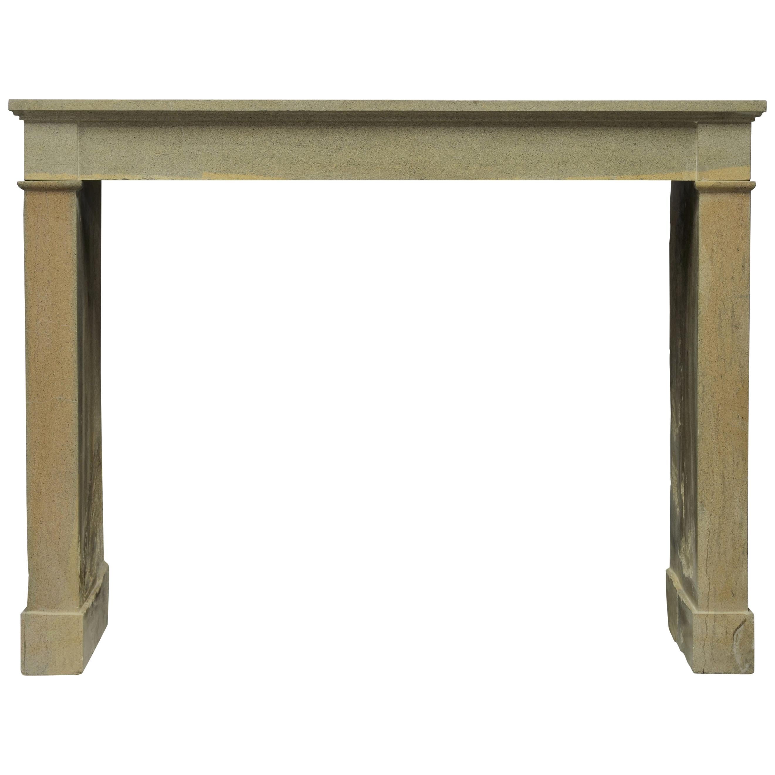 Antique French Fireplace Mantel in Limestone