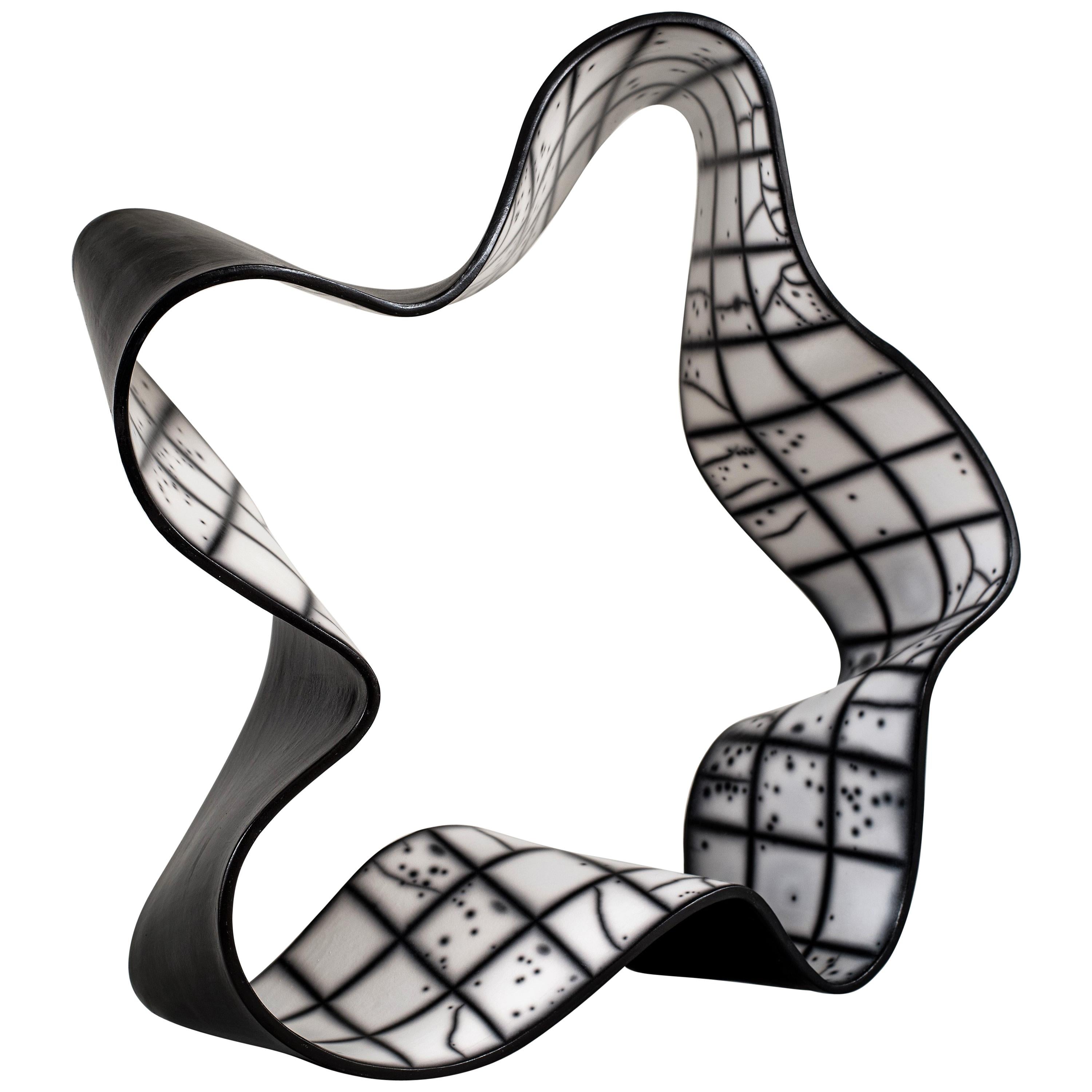 Contemporary Black and White Ceramic Sculpture For Sale