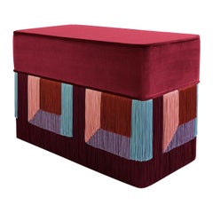 Couture Geometric Red Giò Bench