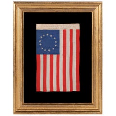 Antique 13 Star Flag Made in Philadelphia by Rachel Albright, Betsy Ross's Granddaughter