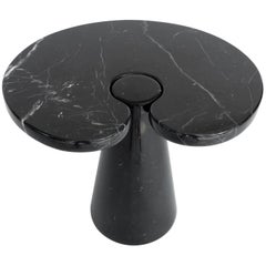 Italian Angelo Mangiarotti Low Eros Side Table in Black Marquina Marble