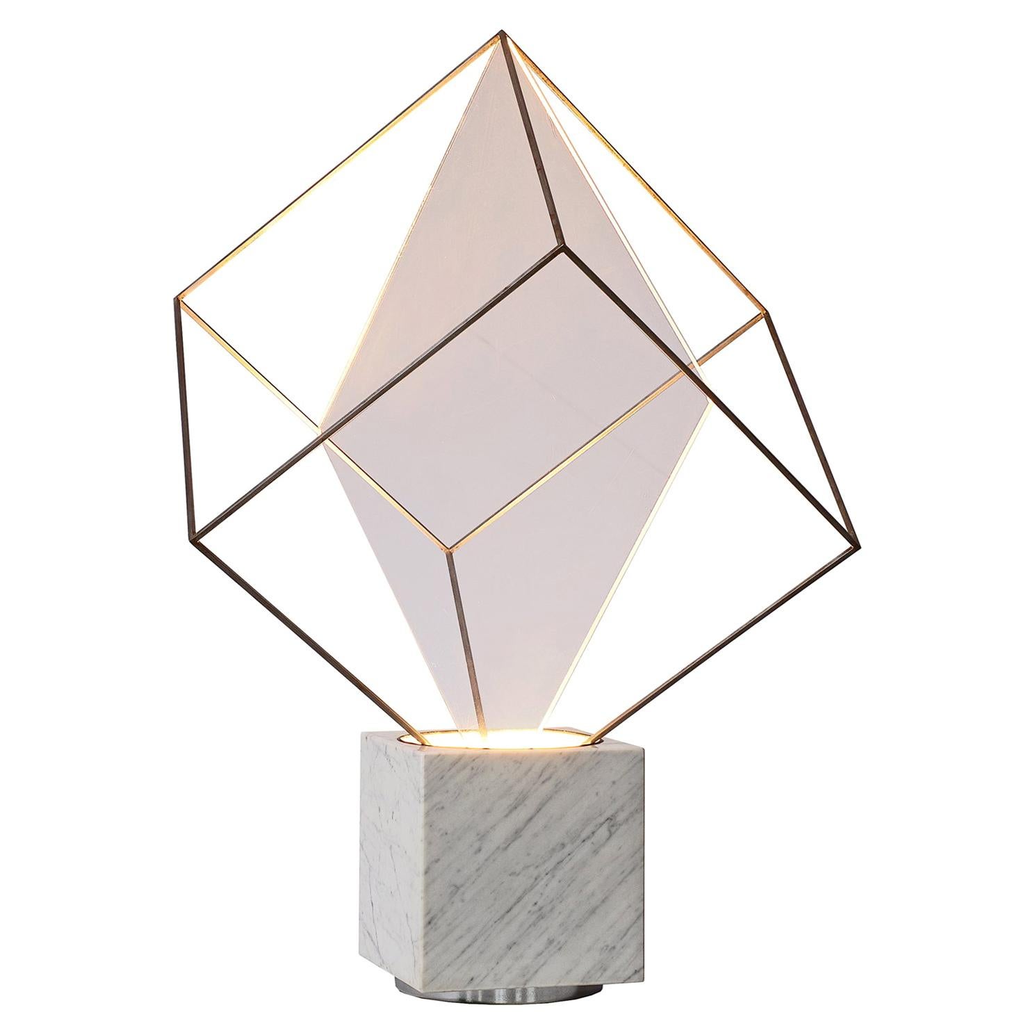 Claudio Salocchi for Lumen Form, 'Tulpa' Lamp, Marble, Acrylic, Chrome-Plated Me