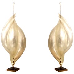 Rougier Monumental Pair of Modern Abstract Table Lamps, 1980s