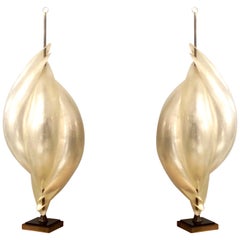 Rougier Monumental Pair of Modern Abstract Table Lamps, 1980s