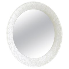  Round German Illuminated Lucite Mirror, 1970s