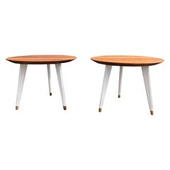 Stunning Pair of Side Tables or End Tables in the Style of Gio Ponti, Teak