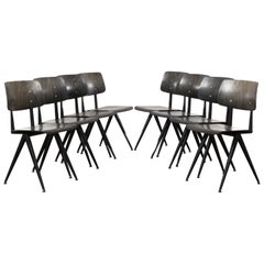 Multiple Vintage Galvanitas Plywood Chairs S16 dark ebony, Netherlands