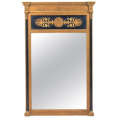 Neoclassical Black and Gold Mirror