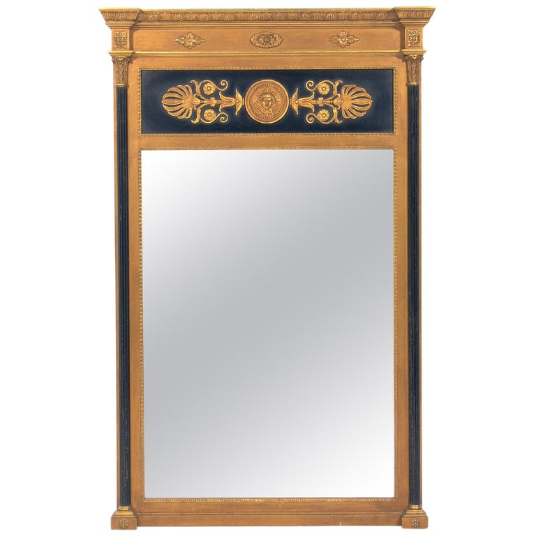 Neoclassical Black And Gold Mirror