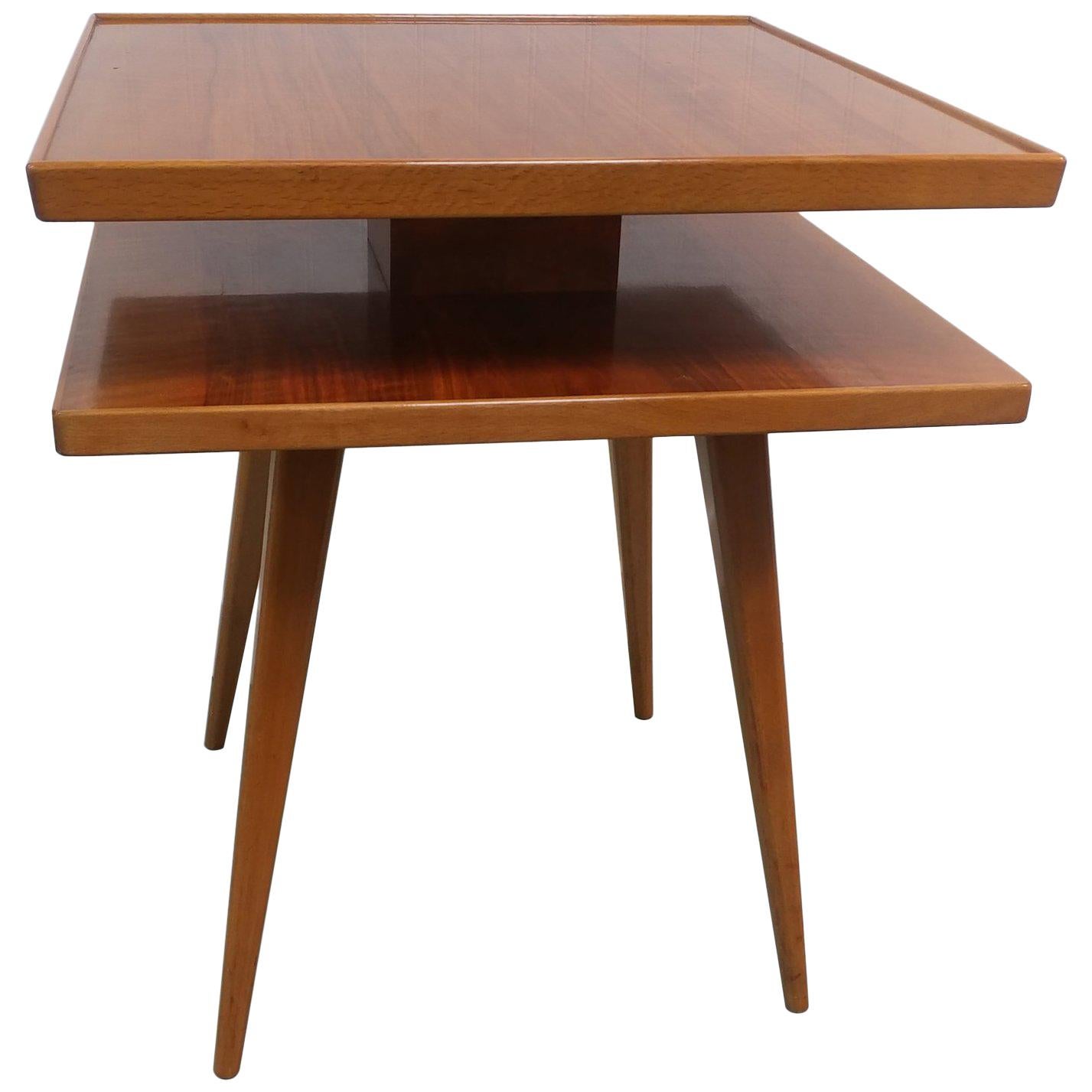 Swedish Two-Tiered Occasional Table by J.O. Carlssons, Offered by La Porte For Sale