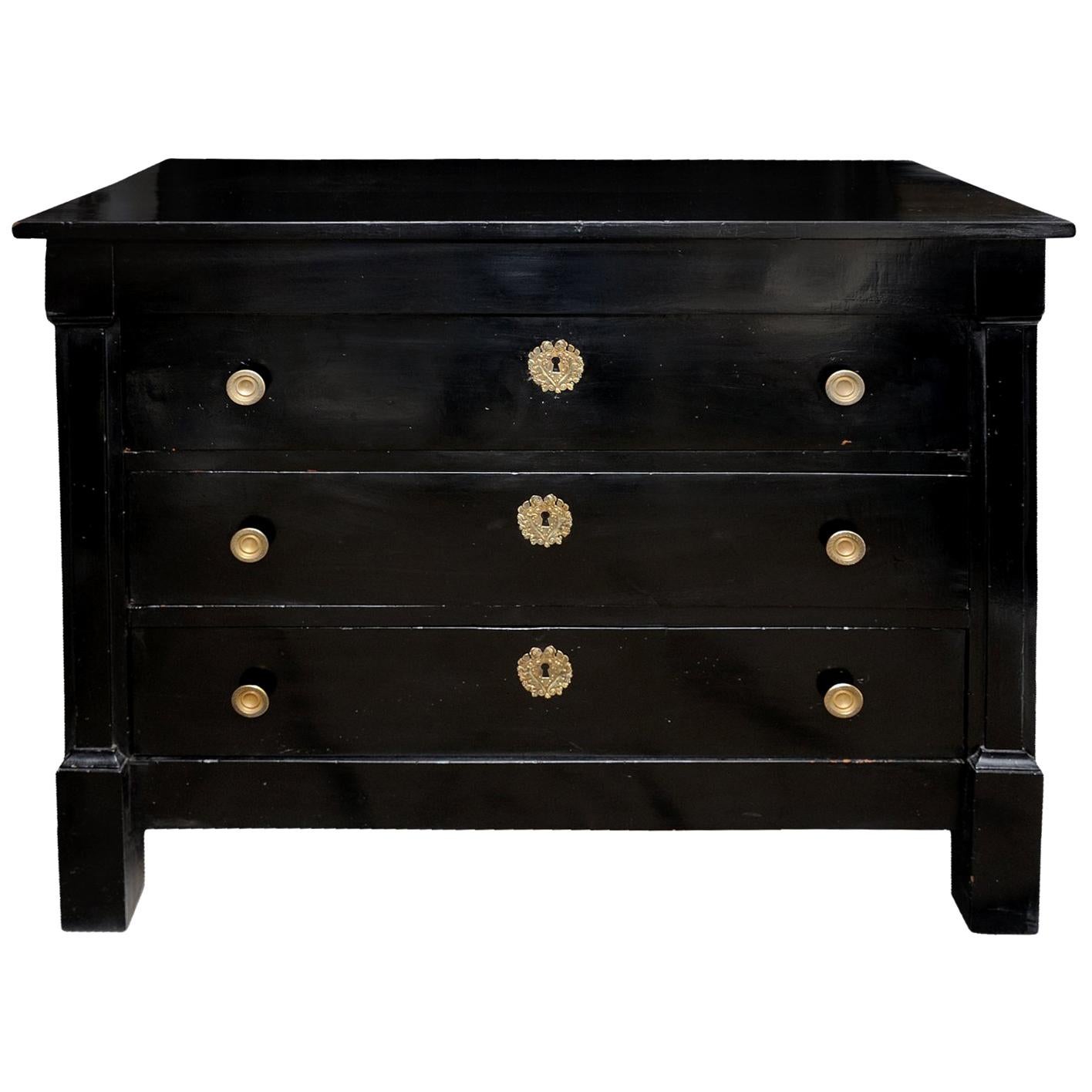 French Directoire/Empire Period Ebonised Commode, circa 1810 For Sale