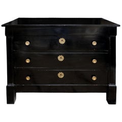 French Directoire/Empire Period Ebonised Commode, circa 1810