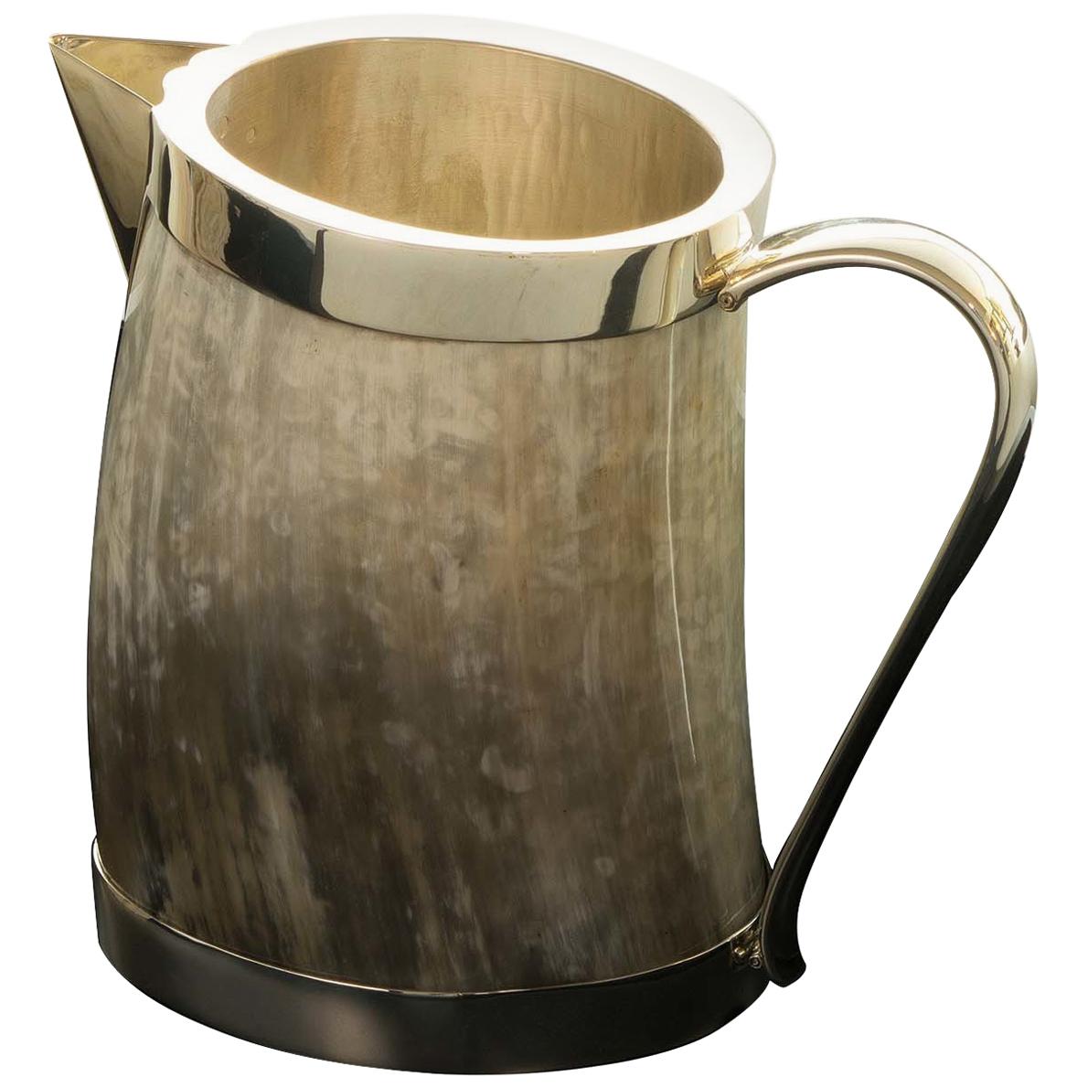 Silver and Horn Pitcher