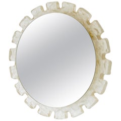  Round German Illuminated Lucite Mirror, 1970s