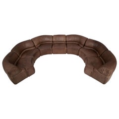 Used De Sede Brown "Cosmos" Sectional Sofa in Original Leather, Switzerland, 1970s