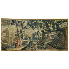 1820's Antique French Aubusson Verdure Tapestry, Adonis, Venus, & Amour