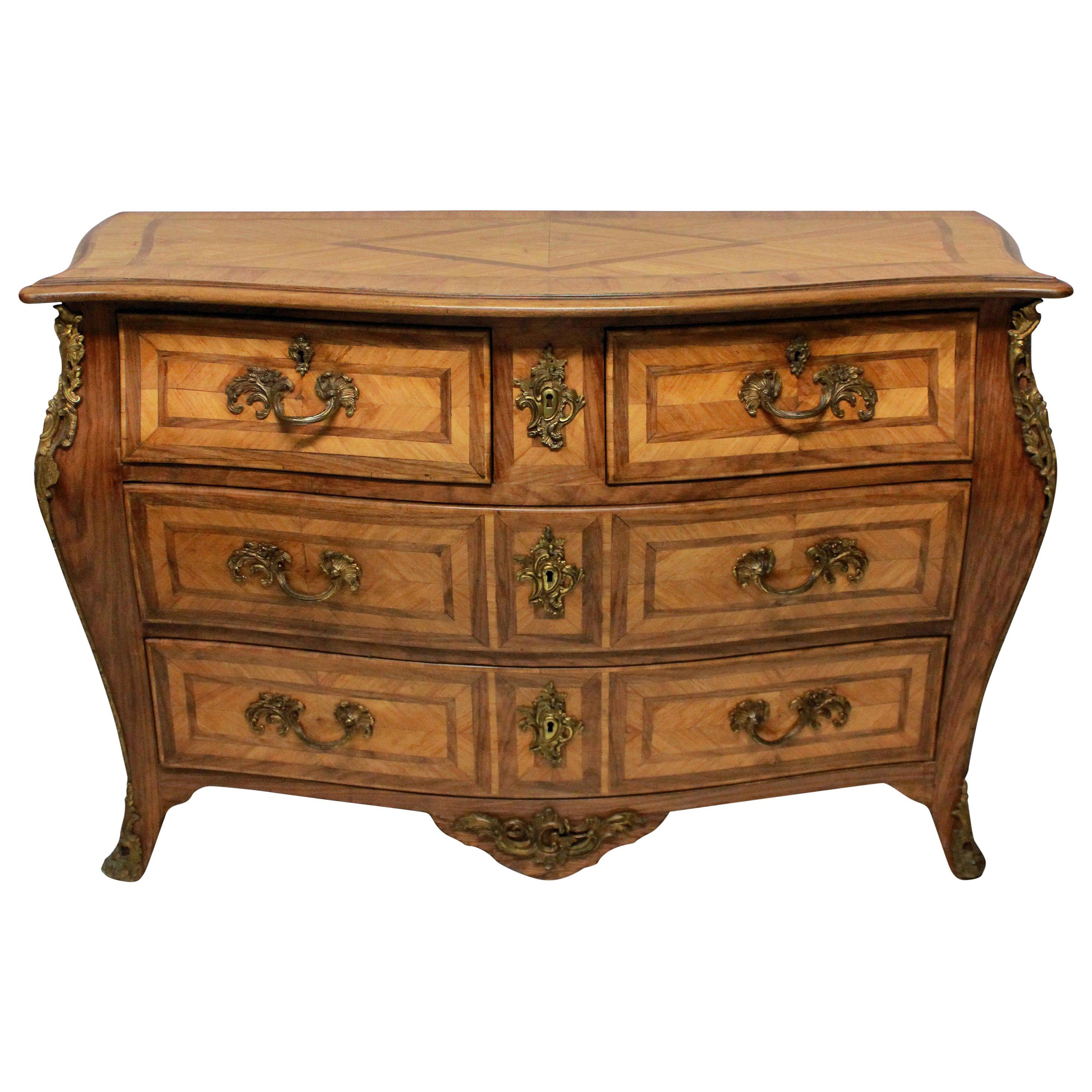 Bleached Louis XV Style Bombe Commode