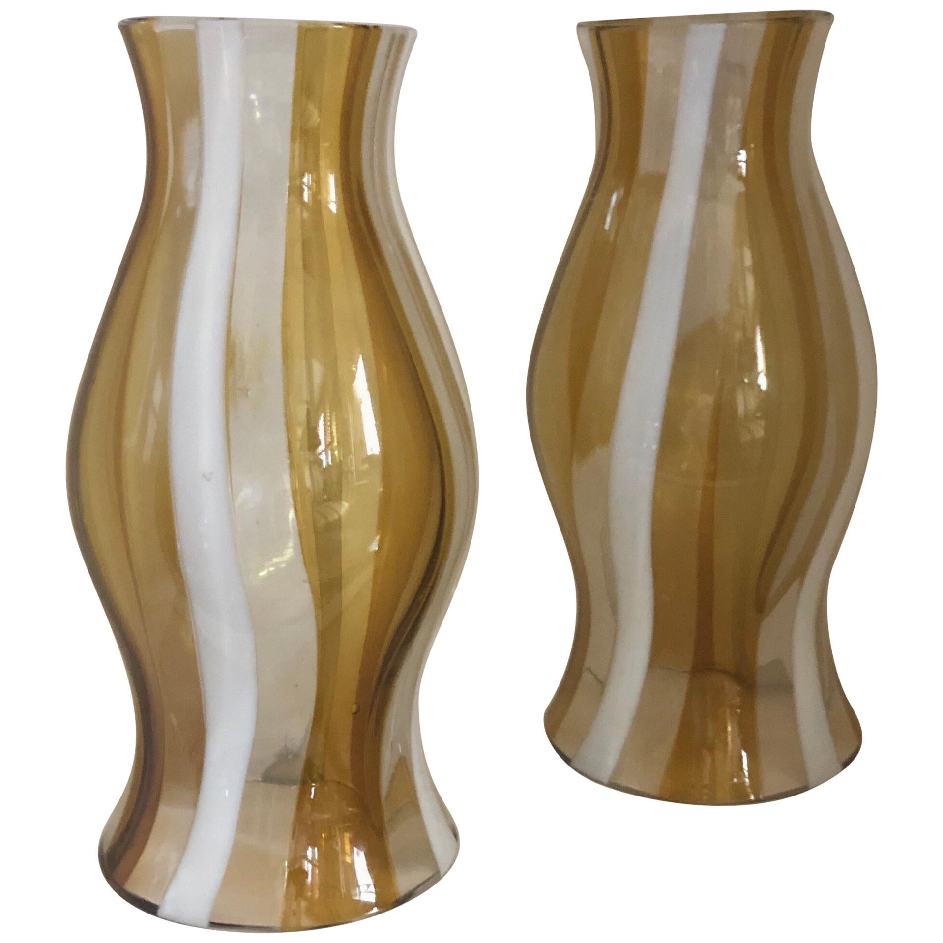 Pair of Vintage Murano Glass Photophores, Italian, 1960s