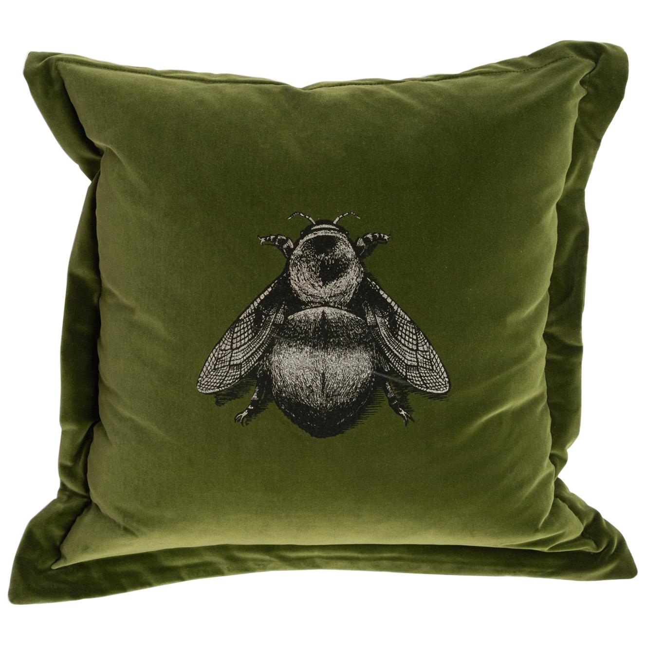 Olive Napoleon Bee Cushion by Timorous Beasties