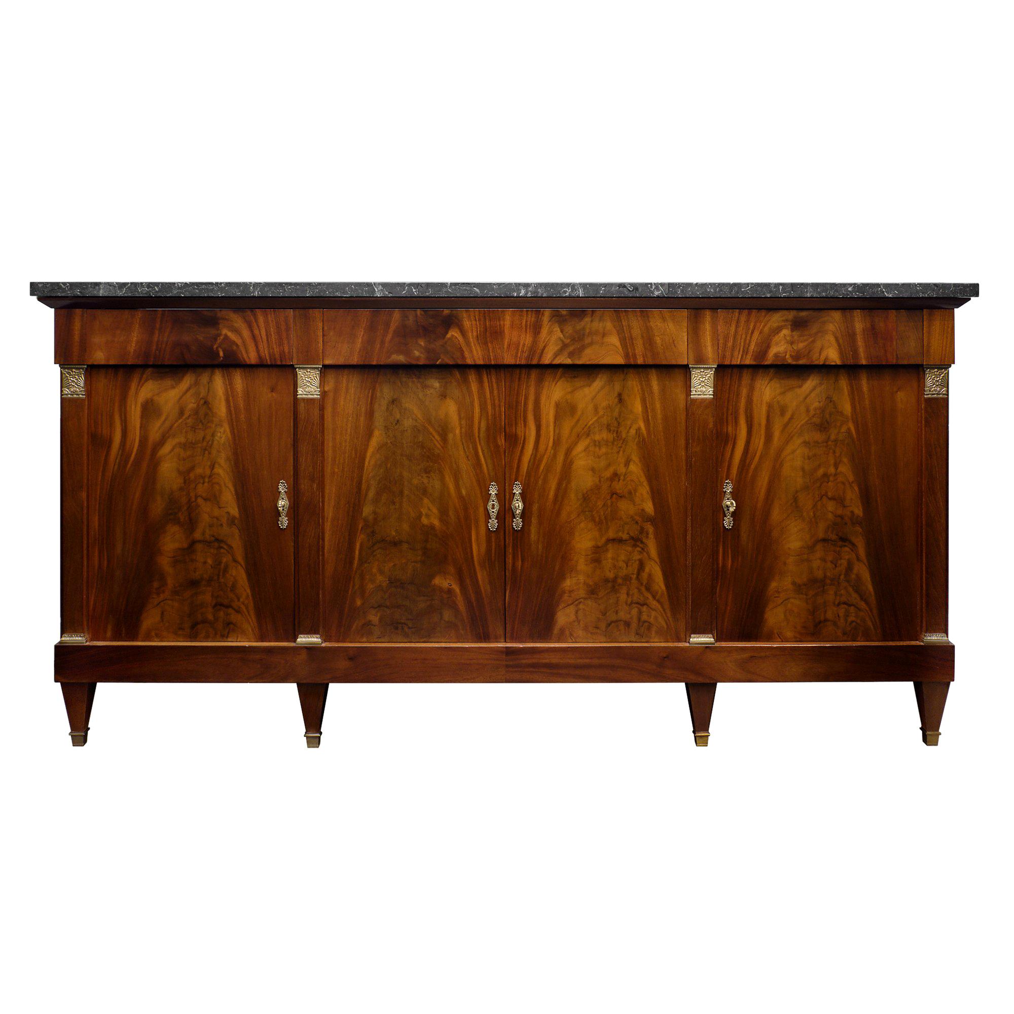 French Directoire Antique Flamed Mahogany Buffet