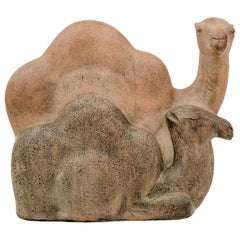 Lisa Larsen pour Gustavsberg Sculpture de chameau en grès:: Suède années 1960