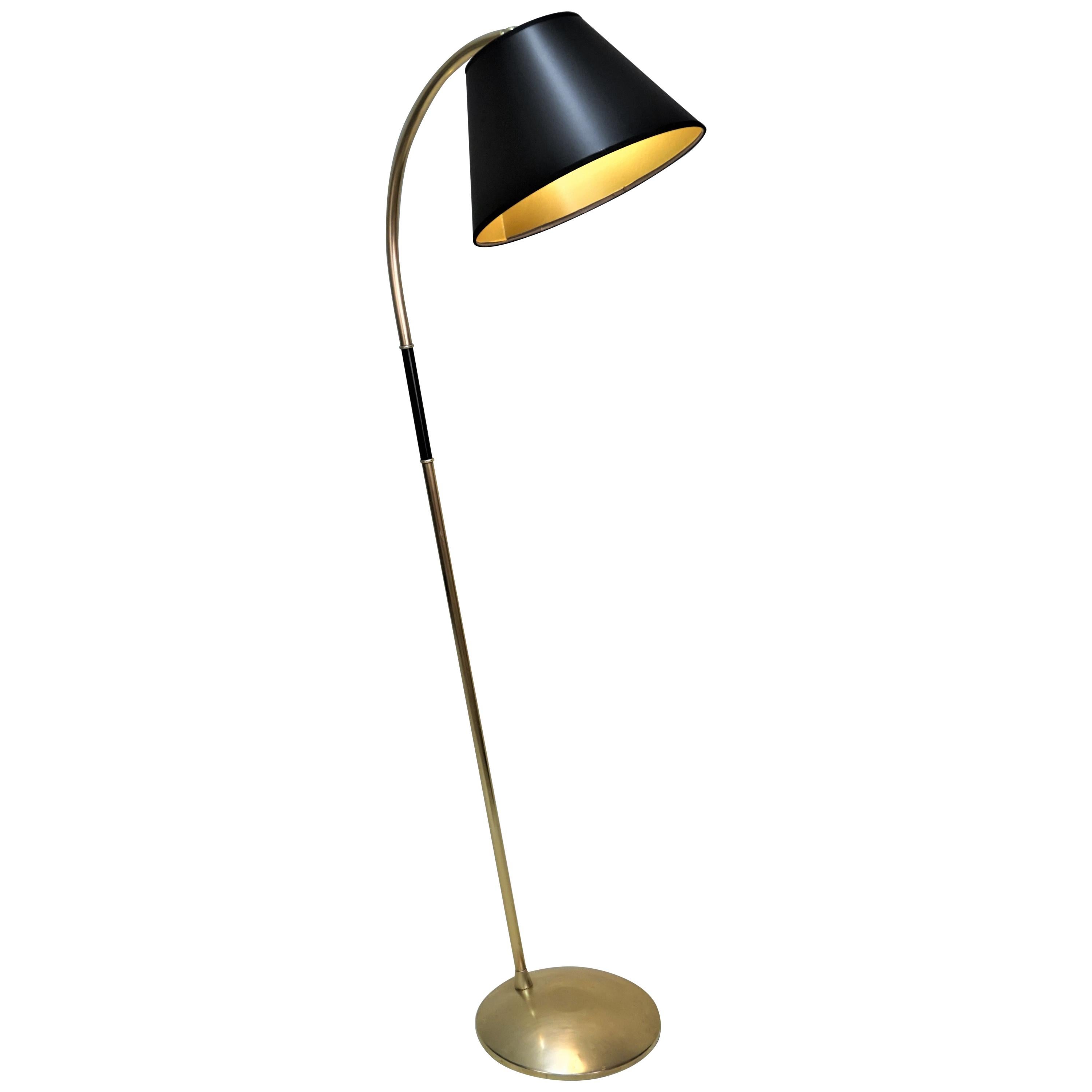 French 1950s Adjustable Bronze Floor Lamp
