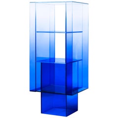 Null Blue Glass Shelf Clear Transition Color Square by Studio Buzao Customizable