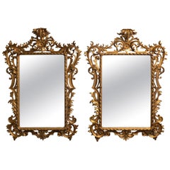 Pair of Rococo Classical Giltwood Mirrors