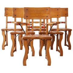 Set of Six California Rancho Monterey Dining Chairs