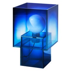  Blue Glass Table Lamp Clear Transition Color Square Studio Buzao Customizable