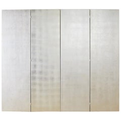 Two Pair of Modernist Silver Leaf Folding Screens