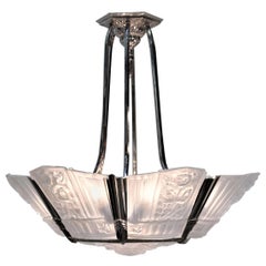 French Art Deco Chandelier by S.E.V.B.