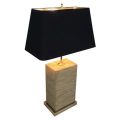 Important Reconstituted Stone and Brass Adjustable Table Lamp French, circa 1970