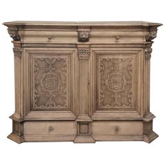 19th Century Renaissance Stripped Oak Cabinet, Buffet