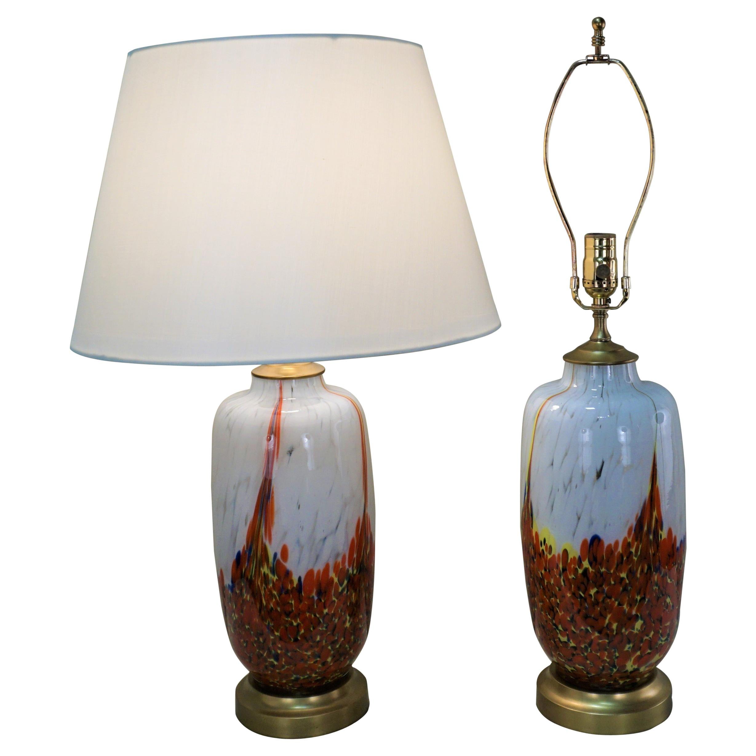 Pair of Italian 1960s Blown Glass Table Lamp